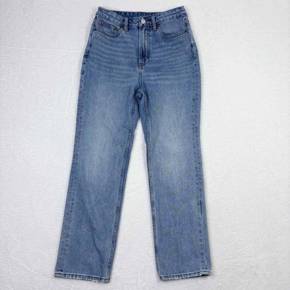 Drug/Dealer Jeans Womens 28 Light Wash High Rise Straight Leg Denim Ankle Fade
